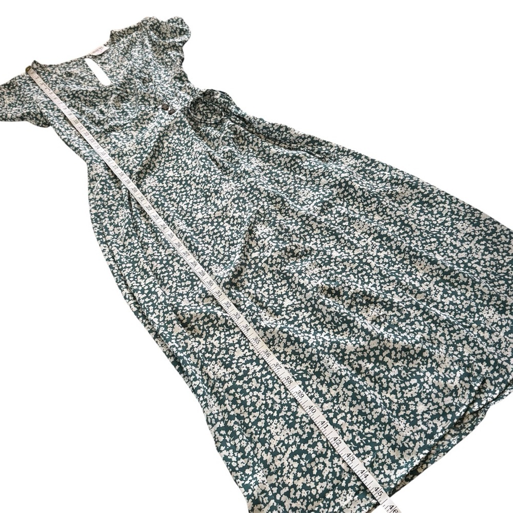 Sienna Sky Green & White Floral Faux Wrap Midi Dress XS - Picture 12 of 13
